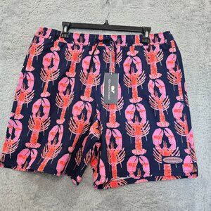Vineyard Vines 7" Chappy Trunks Indigo Lobsters Men's Size L NEW NWT Whimsy